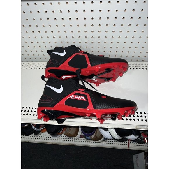 Nike Alpha Menace Pro 3 Mens Football Cleats Size 10 Black Red CT6649-004 - Picture 5 of 8
